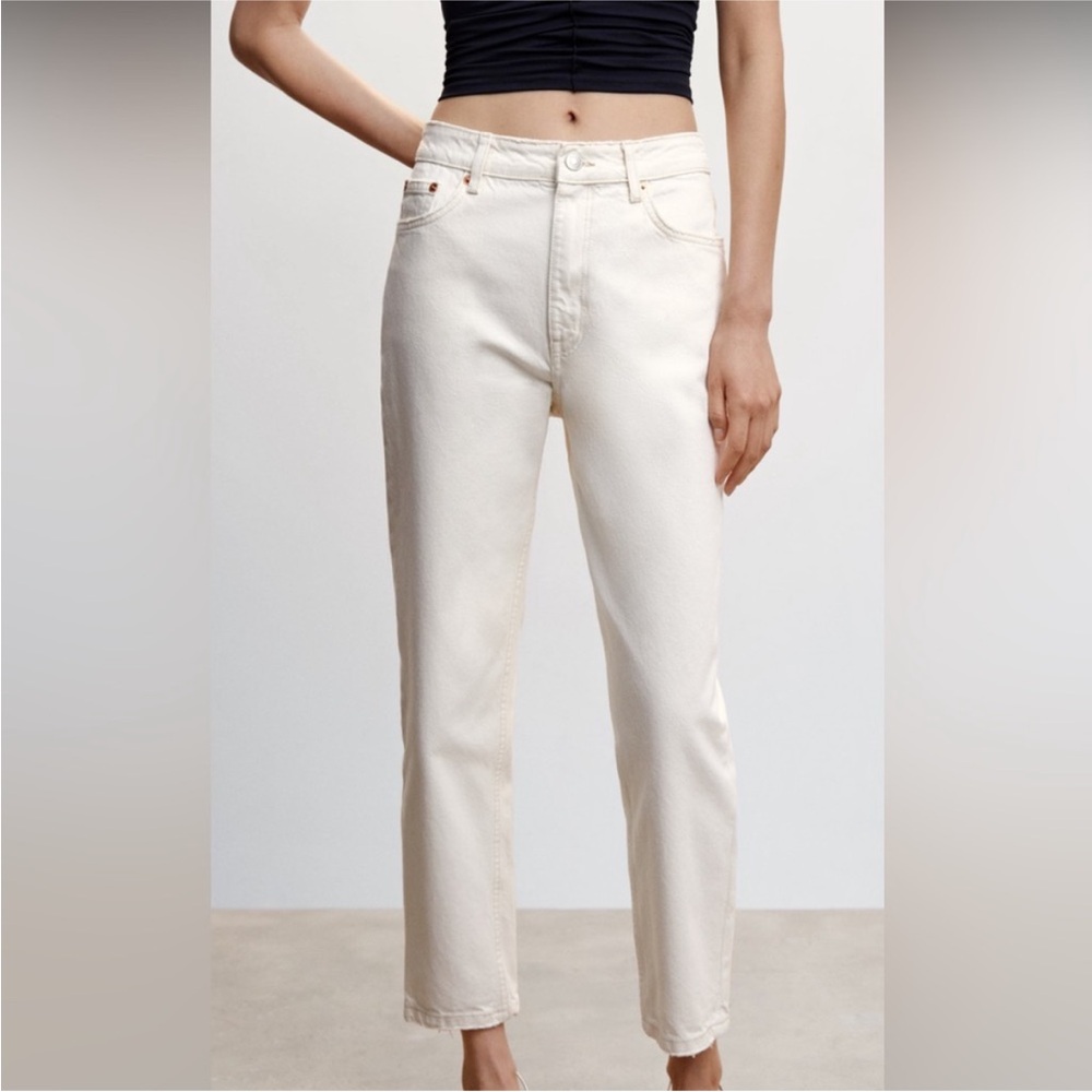 NEW Mango White Mom Jeans